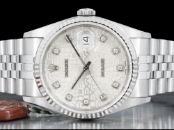 Rolex Datejust 36 Argento Jubilee Silver Lining Diamonds Dial 16234